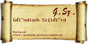 Gündisch Szilárd névjegykártya